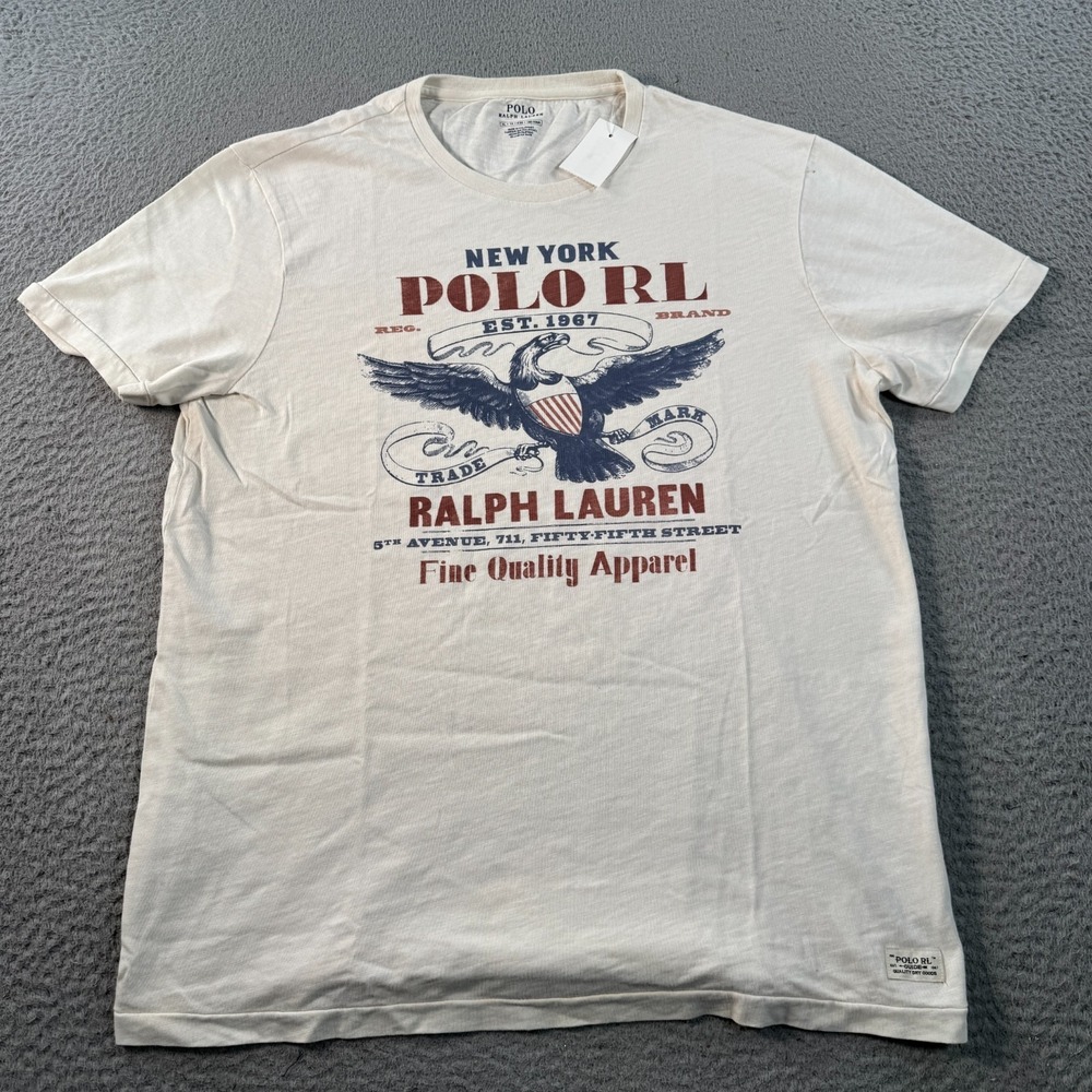 Vintage Polo Ralph Lauren Shirt Men's‎ XL White Eagle Dry Goods & Supplies NWT